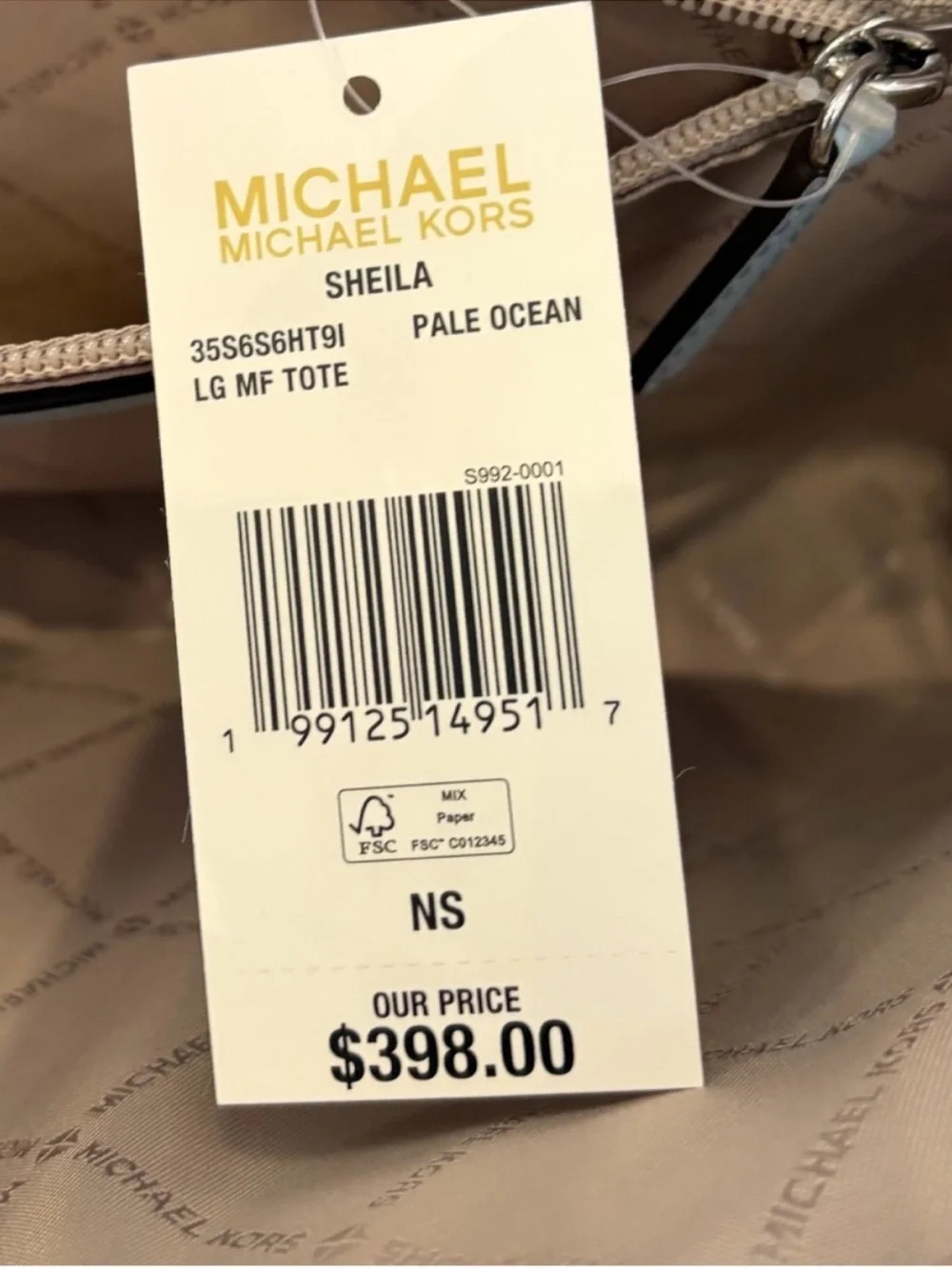 Michael Kors Ombre Signature Jet Set Tote in Pale Blue Tote Shoulder Bag